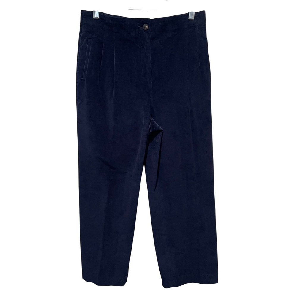 Barbara Lohmann Wool Blend Pants Navy Blue Womens Size 10 40 Straight Leg